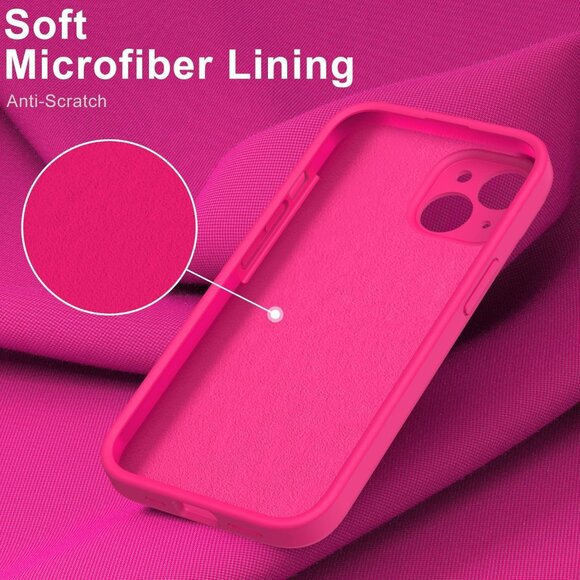 iPhone 15 Case Pink Silicone Case ith Screen Protector - Picture 5 of 10